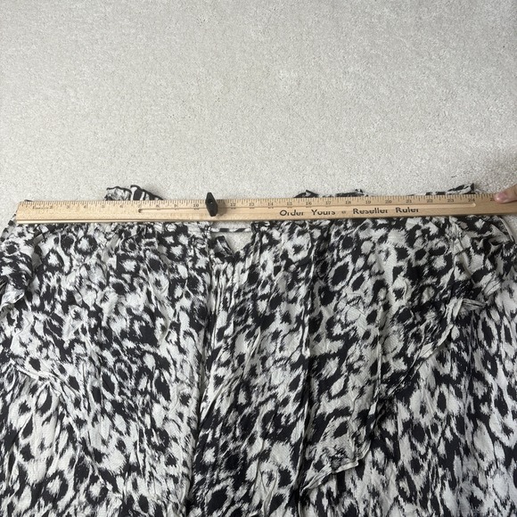 Anthropologie Strappy Midi Dress Women's XL Black White Animal Print Oversized - Picture 15 of 16